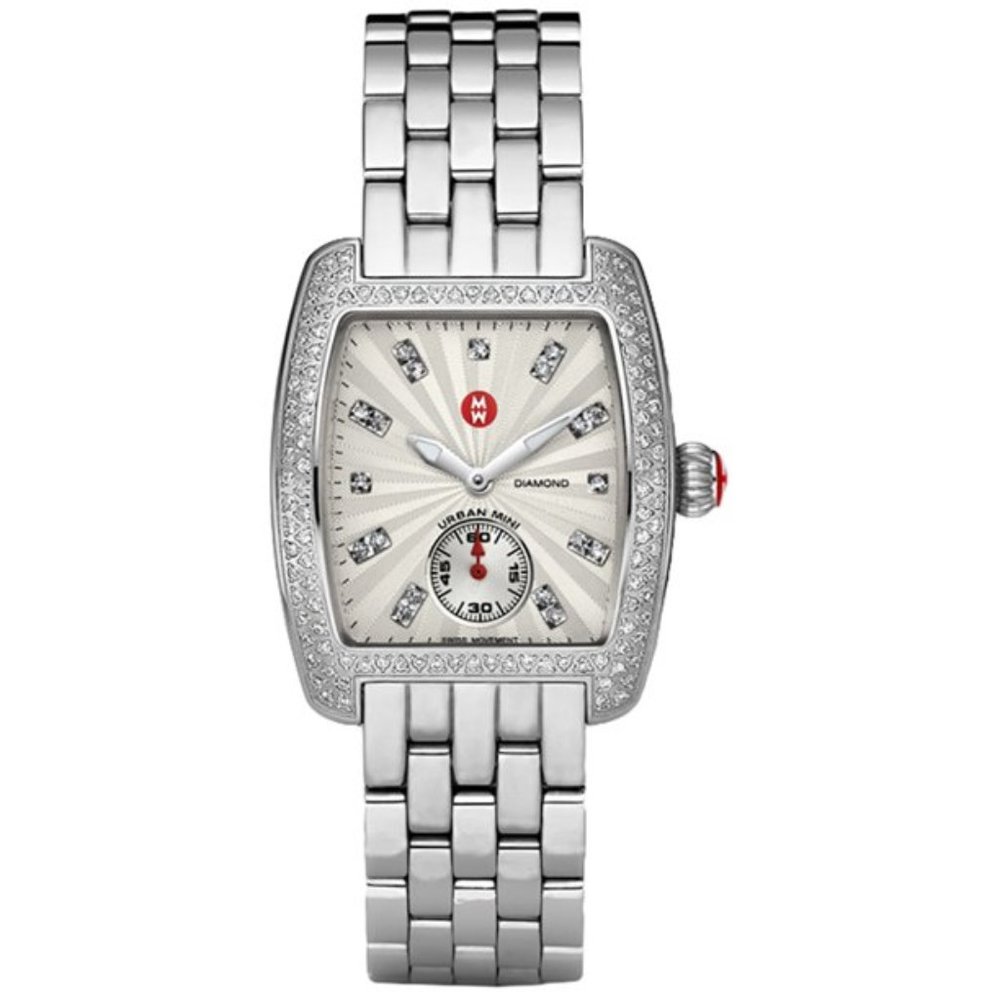 MICHELE Mini Urban Silver Diamond Dial 29mm Ladies Watch (MWW02A000508)
